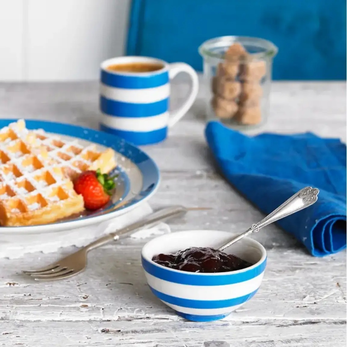 Bowl: 6.5cm Cornishware Blue Jam Bowl, Ceramic
