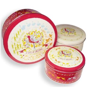 Cake Tin Set: 3 x 12 Days of Christmas Cake Tins, Round
