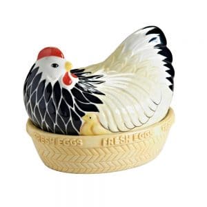 Hen Nest: 12 Egg Mother Hen, Ceramic