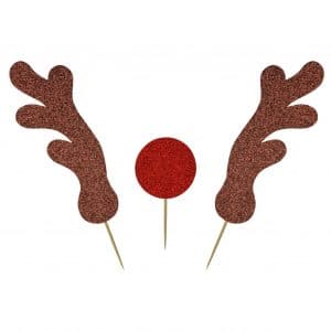 Christmas Cake Toppers: Antlers & Red Nose
