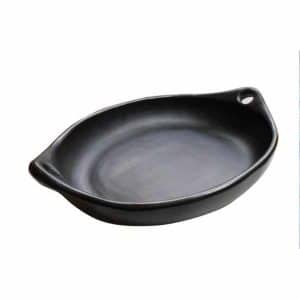 Saute Dish: 4 Litre Tierra Negra Oval Saute Dish, Fired Clay
