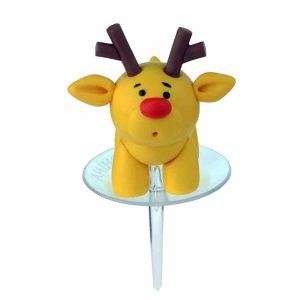 Christmas Cake Topper: 1 x Claydough Reindeer Pick