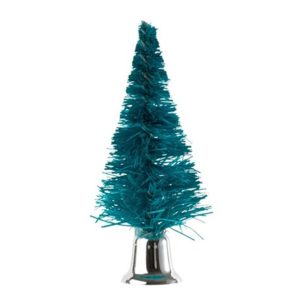 Christmas Cake Topper: Plain Green Tree, Silver Stand
