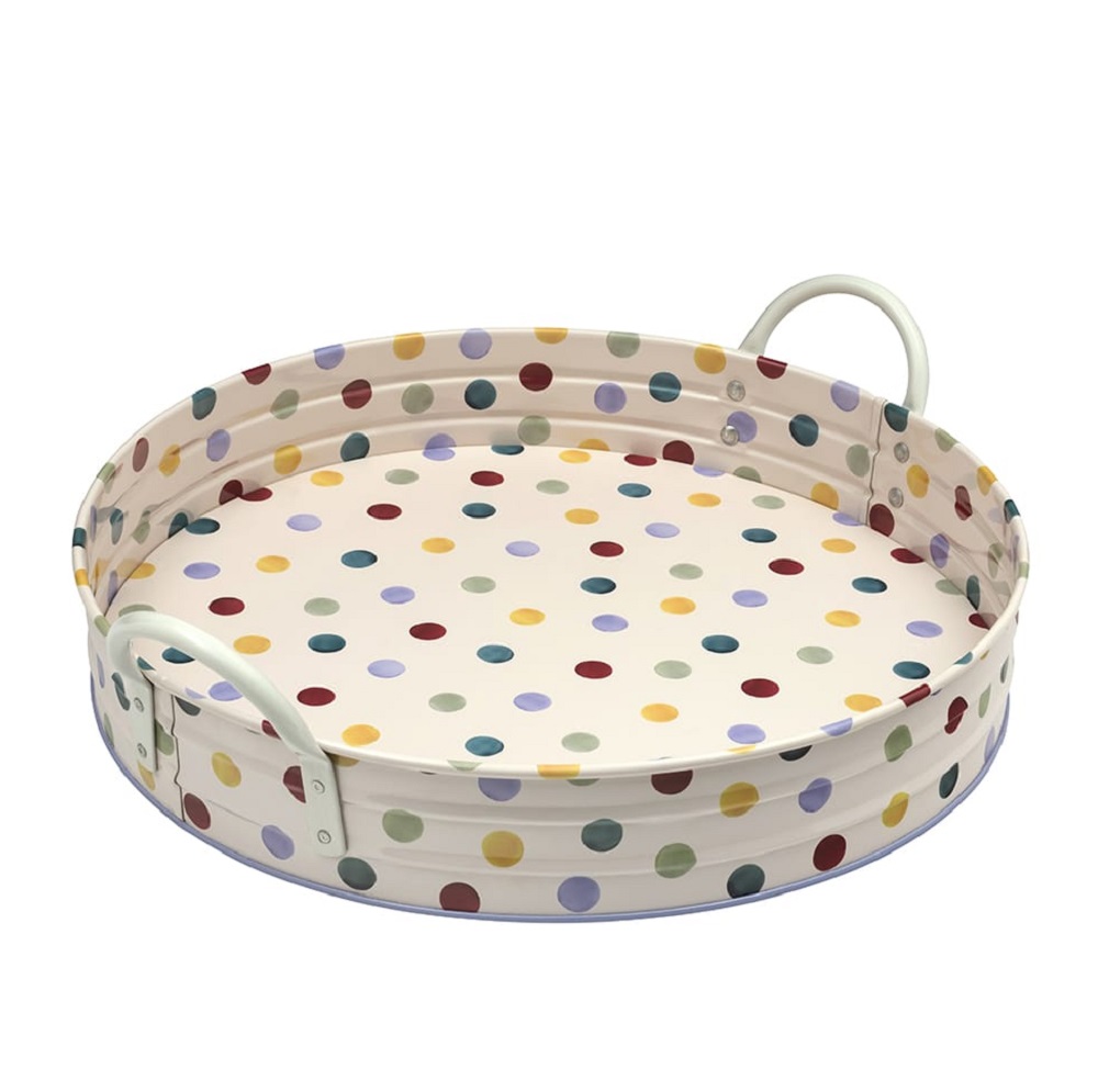 Handled Tray: 40cm Emma Bridgewater Polka Dot Handled Tray, Metal