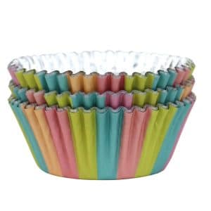 Cupcake Cases: 36 x Foil Rainbow Cup Cake Cases