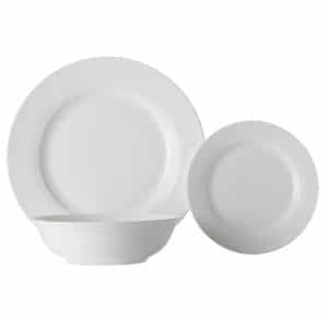 Dinner Set: 12 Piece Rimmed Dinner Set Maxwell & Williams White Basics, Porcelain