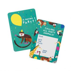 Party Invites: 8 x Zoo Party Invites