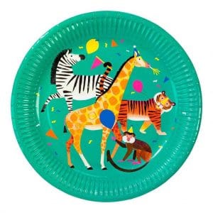 Paper Plates: 8 x Zoo Party Plate