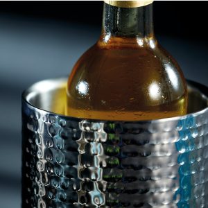 Bottle Cooler: Wine Cooler, Hammered Stainless Steel
