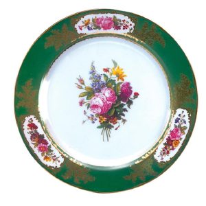 Dinner Plate: 1 x 26cm Sevres Green Dinner Plate, Tin