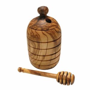 Honey Jar: Honey Pot and Dipper, Olivewood