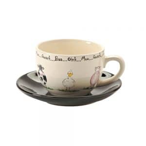 Cup and Saucer: 1 x 250ml Home Farm Coffee/Tea Cup and Saucer, Fine Stoneware