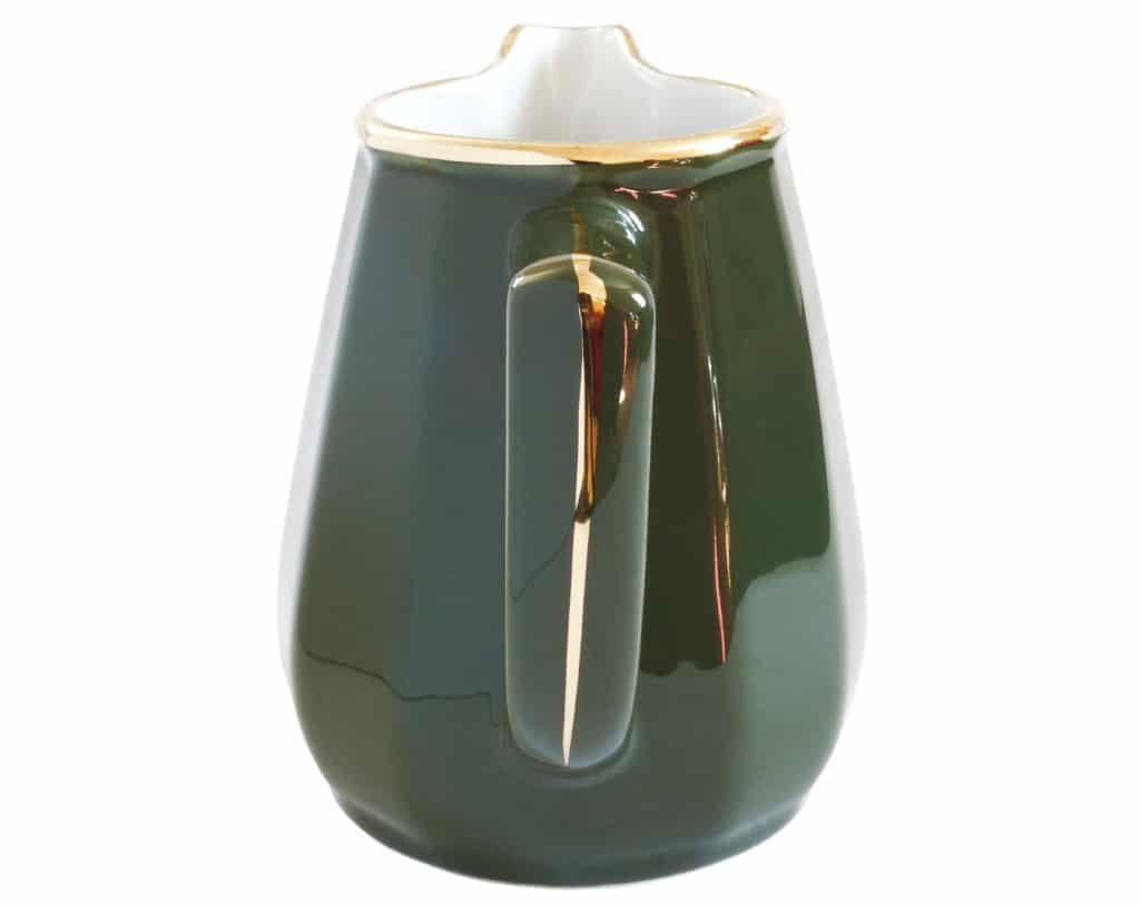Cream/Milk Jug: 300ml Apilco Bistro Jug, Green with Gold Band - Image 3