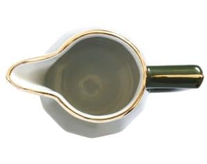 Cream/Milk Jug: 100ml Apilco Bistro Jug, Green with Gold Band