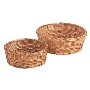 Basket Set: 2 x 27cm Round Baskets, Willow