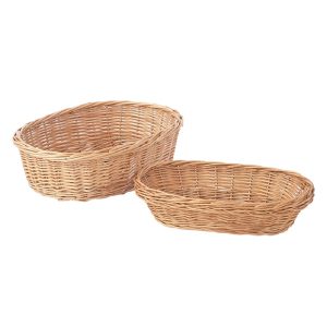 Basket Set: 2 x 35cm x 28cm Oval Baskets, Willow