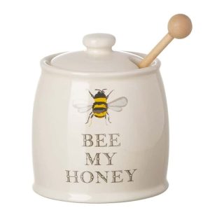 Honey Jar: Bee My Honey Honey Jar and Dipper, Ceramic
