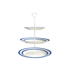 Tiered Cake Stand: 3 Tier Cornishware Blue Cake Stand, Ceramic