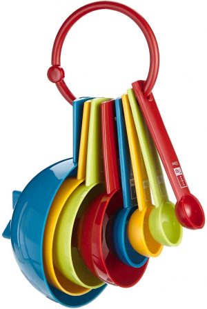 Childs Measuring Cups: 8 Piece Measuring Cup and Spoon Set