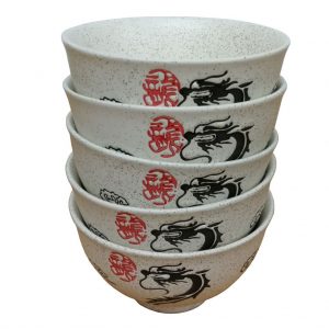 Noodle Bowl Set: 5 x 12cm Dragon Bowls, Ceramic