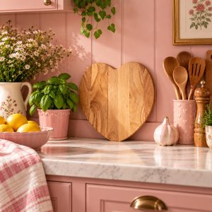 Chopping Board: 28cm Heart Shaped Board, Hevea Wood