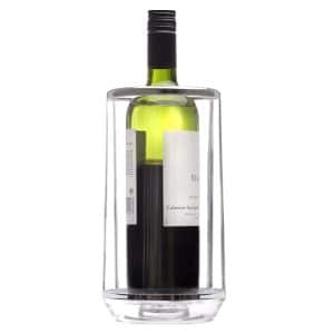 Bottle Cooler: 1 Bottle Epicurean Double Walled Wine Cooler, Clear Acrylic
