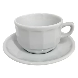 Tea Cup and Saucer: 1 x 150ml Apilco Bistro Tea Cup, White