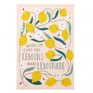 Tea Towel: 1 x Make Lemonade Tea Towel, 100% Cotton