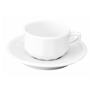 Tea Cup and Saucer: 1 x 150ml Apilco Bistro Tea Cup, White