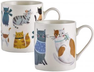 Mug: 1 x 340ml Cosy Cats Mug, Fine China