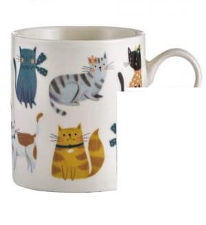 Mug: 1 x 340ml Cosy Cats Mug, Fine China