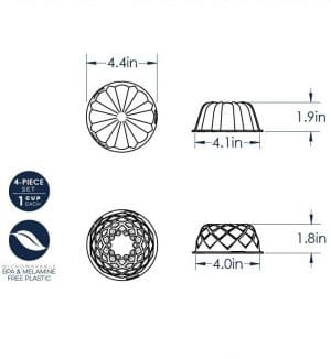 Cakelet Tins: 2 x NordicWare Micro Mini, Jubilee and Original Bundt Tins, Silicone