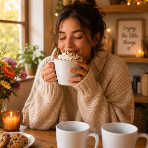 Mug Set: 6 x 12oz White Latte Mugs, Ceramic