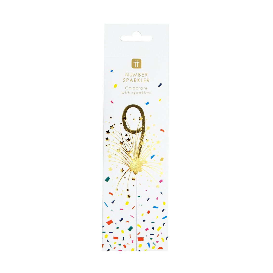 Cake Sparkler: Number 9, Gold