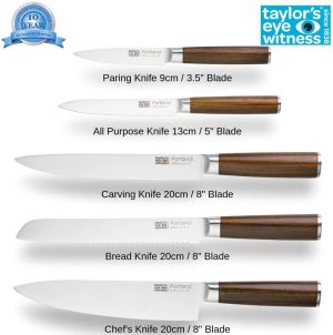 Knife Set: 5 Piece Portland Knife Set, Stainless Steel