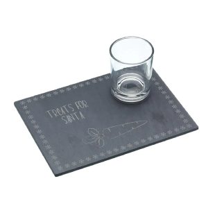 Serving Plate: We Love Christmas Treats for Santa Set, Slate