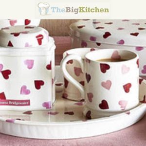 Tea Storage: 10.5cm x 10.5cm x 11cm Emma Bridgewater Pink Hearts Tea Caddy, Cut Dome