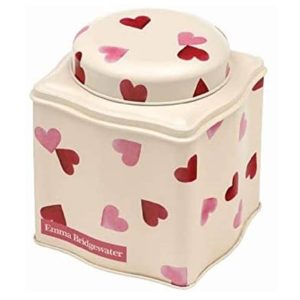 Tea Storage: 10.5cm x 10.5cm x 11cm Emma Bridgewater Pink Hearts Tea Caddy, Cut Dome