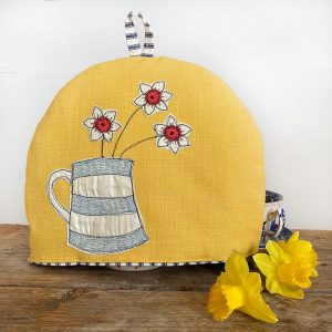 Tea Cosy: Hand Made 3-4 Cup Teapot Cosy, Cornish Narcissi