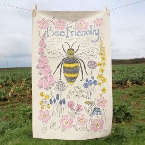 Tea Towel: 1 x Bee Friendly Tea Towel, 100% Cotton