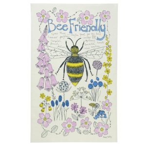 Tea Towel: 1 x Bee Friendly Tea Towel, 100% Cotton