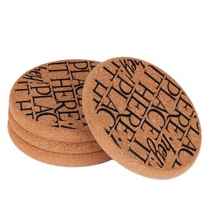 Coaster Set: 4 x Emma Bridgewater Black Toast Coaster Set, Cork
