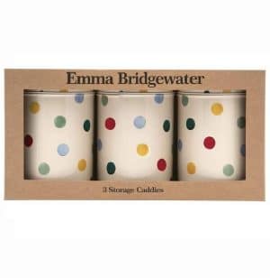 Caddy Set: 3 x 10.6cm Emma Bridgewater Polka Dot Caddies, Round