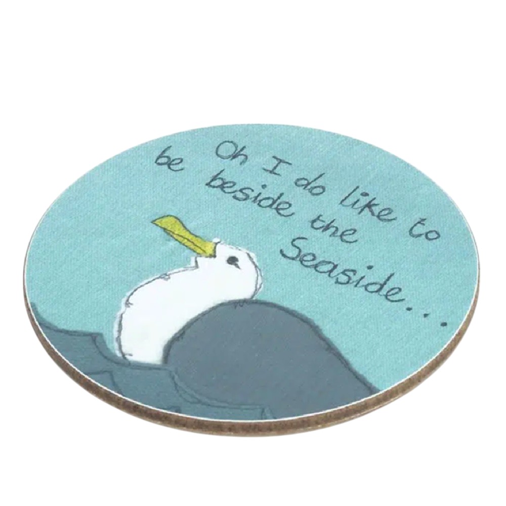 Coaster Set: 4 x Seagul Coasters, Cork Backed - Image 3