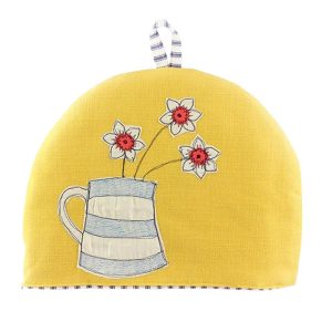 Tea Cosy: Hand Made 3-4 Cup Teapot Cosy, Cornish Narcissi