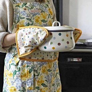 Oven Glove: Emma Bridgewater Bumblebee & Small Polka Dot Double Oven Glove, Cotton