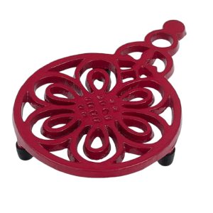 Trivet: 1 x 12cm Bee and Flower Trivet, Red