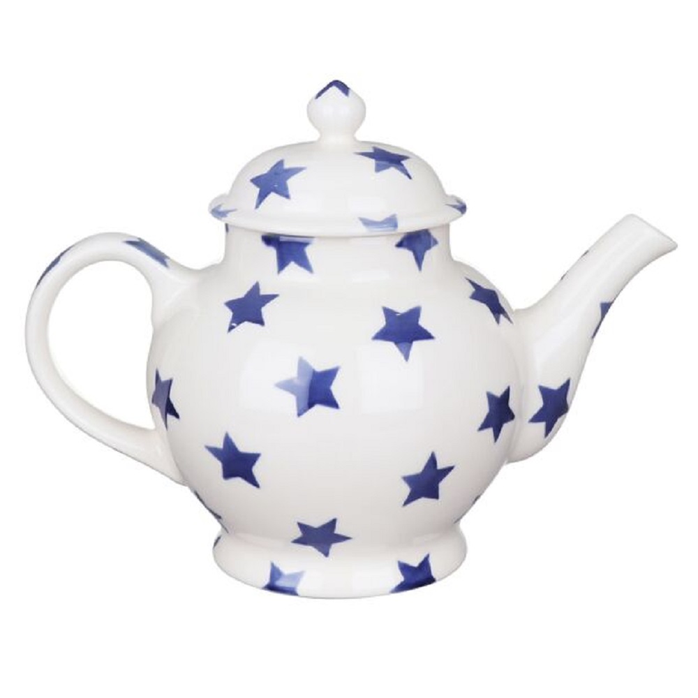 Tea Pot: 4 Mug Emma Bridgewater Blue Star Teapot, Ceramic - Image 4