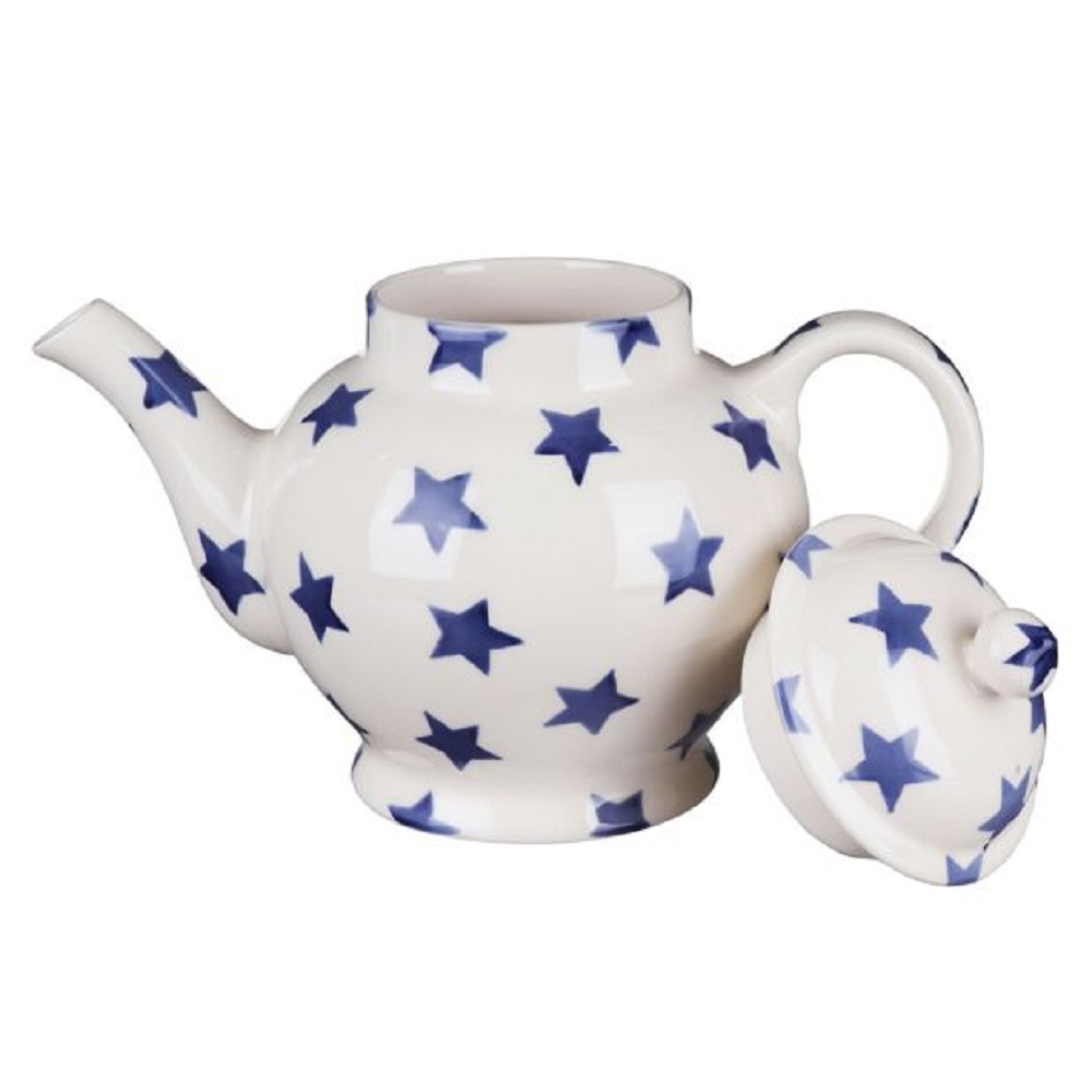 Tea Pot: 4 Mug Emma Bridgewater Blue Star Teapot, Ceramic - Image 5