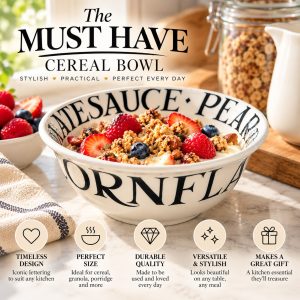Breakfast Bowl: 16cm Cereal Bowl Emma Bridgewater Black Toast, Ceramic